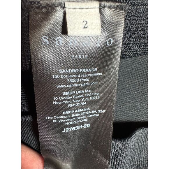 Sandro Paris Louis Studded Crystal Rhinestone Pearl A-line Black Mini Skirt MSRP - Picture 9 of 11